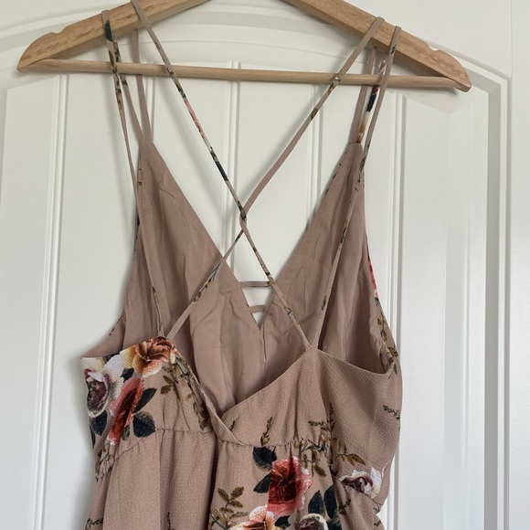 Pepper Mayo Midi Beige Floral Dress US sz 6 - Picture 6 of 6